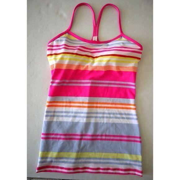 Lululemon Athletica Women's Sz 6 Multicolor Striped Racerback Tank Top - Picture 1 of 6